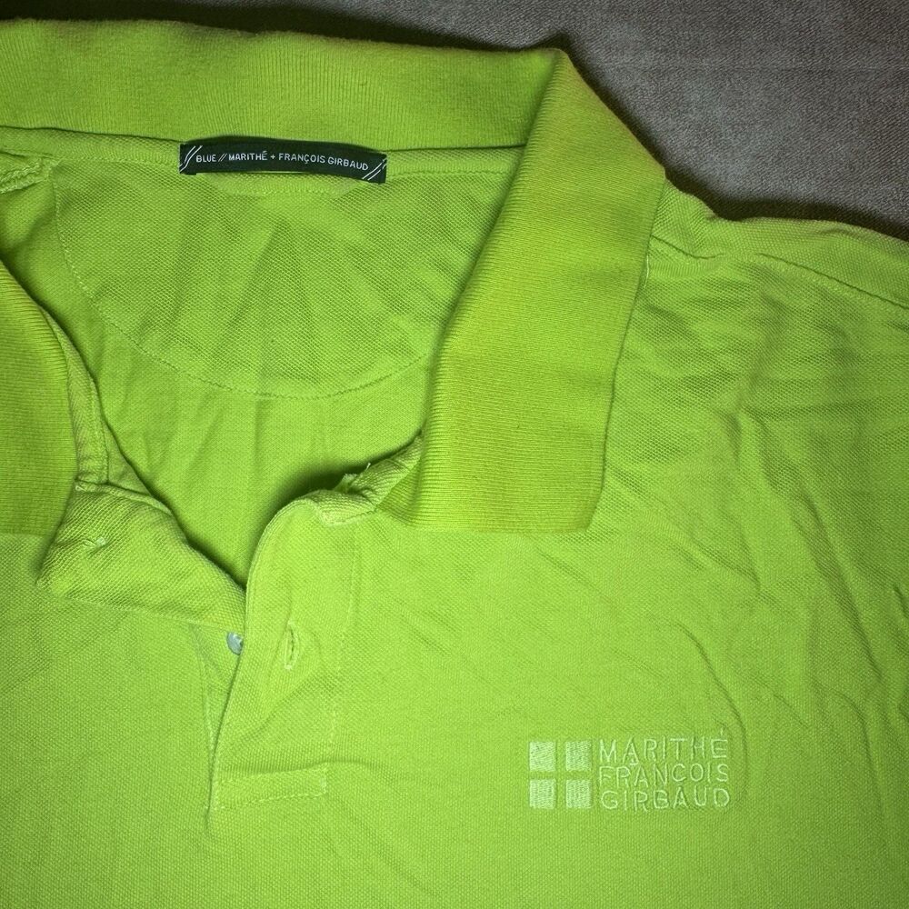 VINTAGE Marithe Francois Girgbaud Shirt Mens 3X Green Embroidered Logo